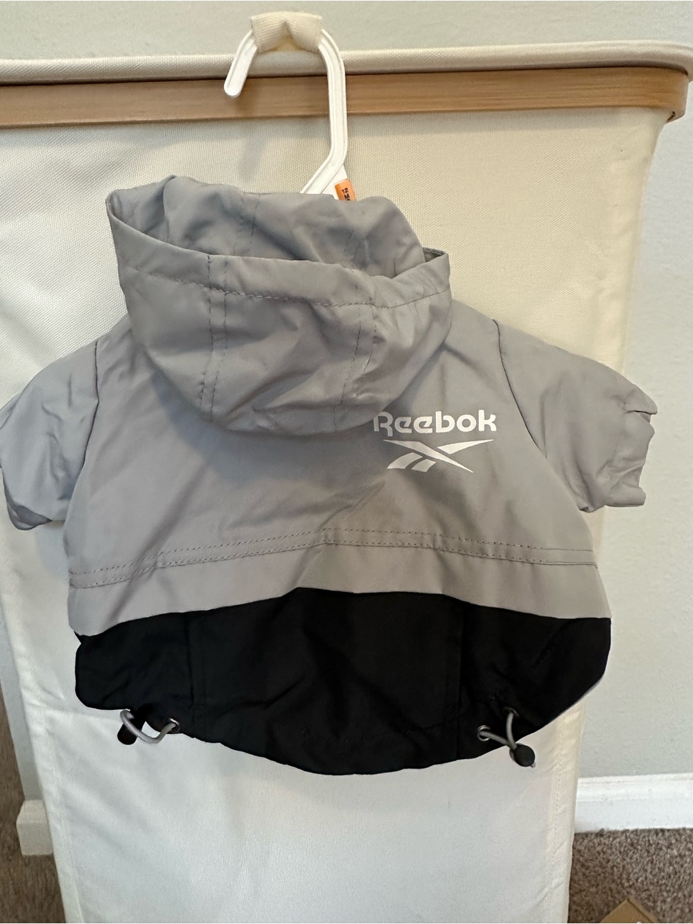Reebok dog’s Gray and Black rain Jacket